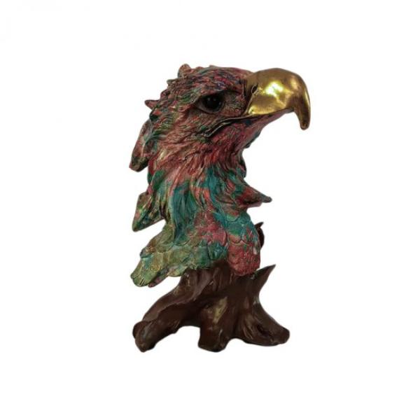 Resin Eagle Head Statue - 26.5cm