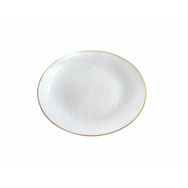 10 Pack Frosted Plate With Gold Rim - 25cm