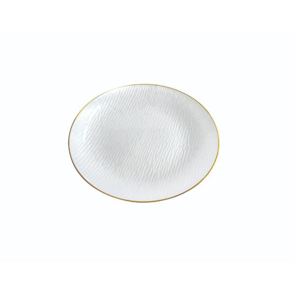 10 Pack Frosted Plate With Gold Rim - 22cm