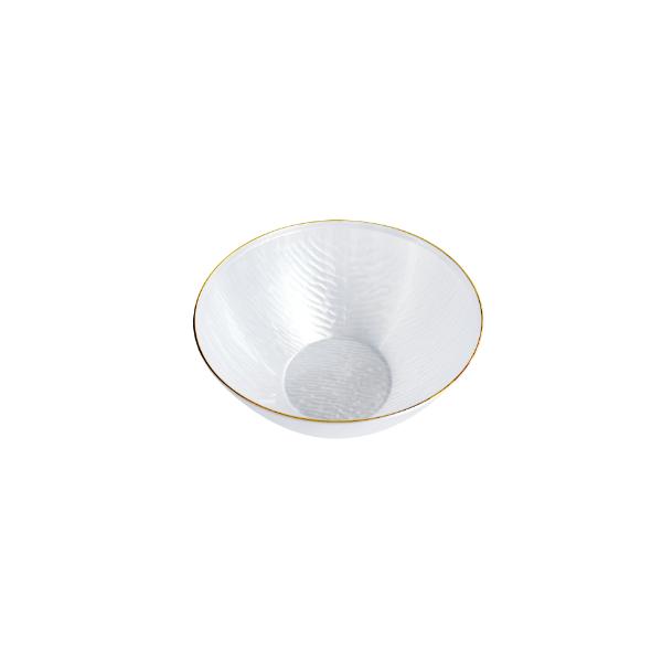 10 Pack Frosted Bowl With Gold Rim - 14.8cm