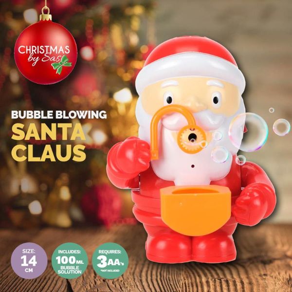 Christmas Large Bubble Machine Toy With Bubble Solution- 14cm x 8cm x 11cm