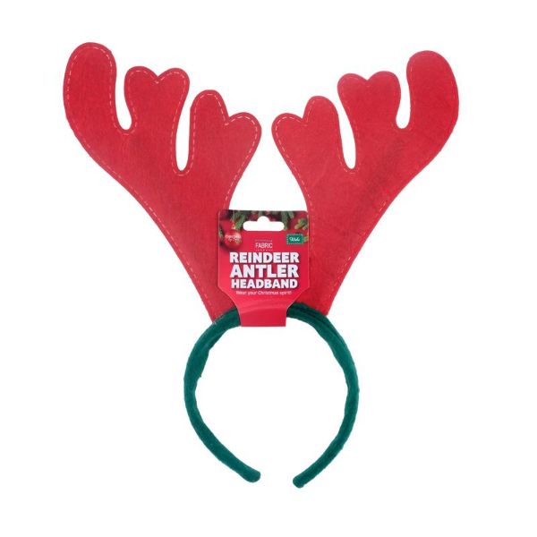 Red & Green Reindeer Antler Headband