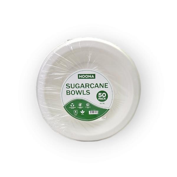 50 Pack Sugar Cane Bowls - 360ml