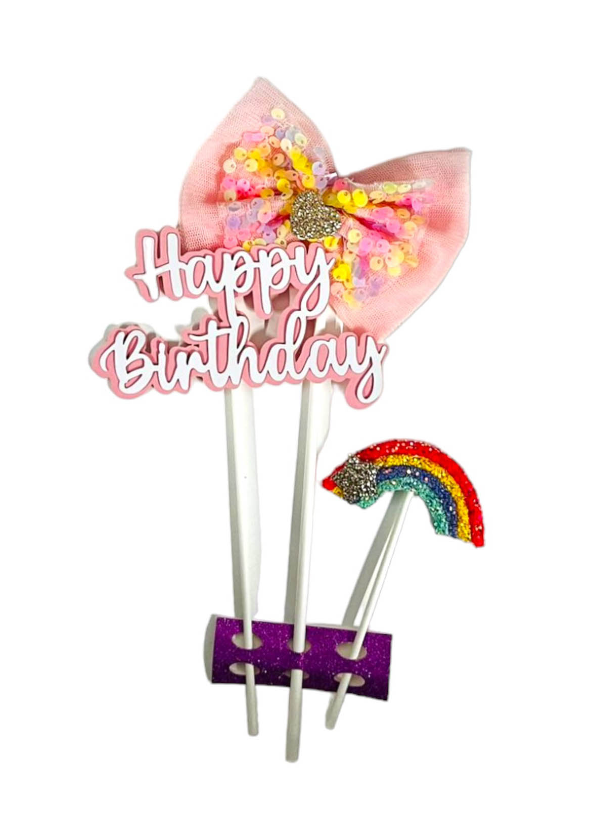 Happy Birthday Bow Cake Topper