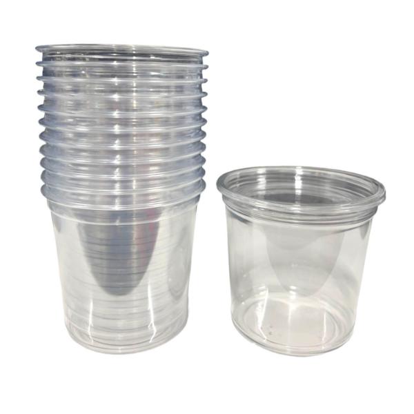 12 Pack Clear Cups With Lids - 24oz