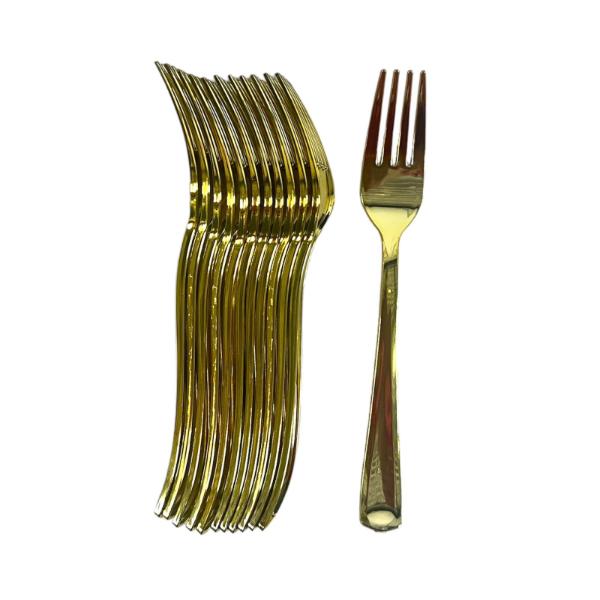12 Pack Gold Plastic Forks