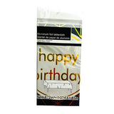 Load image into Gallery viewer, Black &amp; Gold Happy Birthday Tablecloth - 137cm x 183cm

