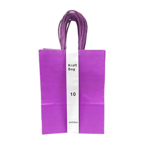 10 Pack Purple Loot Bags - 16cm x 22cm x 8cm