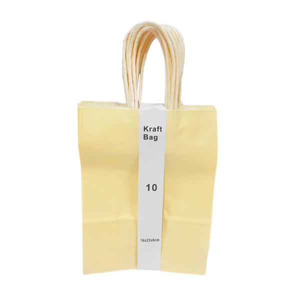 10 Pack Pastel Orange Kraft Bag - 16cm x 22cm x 8cm
