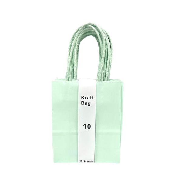 10 Pack Mint Green Loot Bags - 12cm x 15cm x 6cm