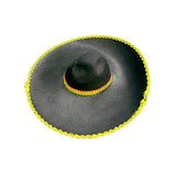 Load image into Gallery viewer, Round Black Mexican Hat With Gold Trim
