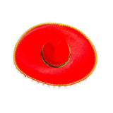 Load image into Gallery viewer, Round Red Somberro Pom Pom Hat
