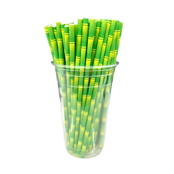 50 Pack Green Bamboo Straws