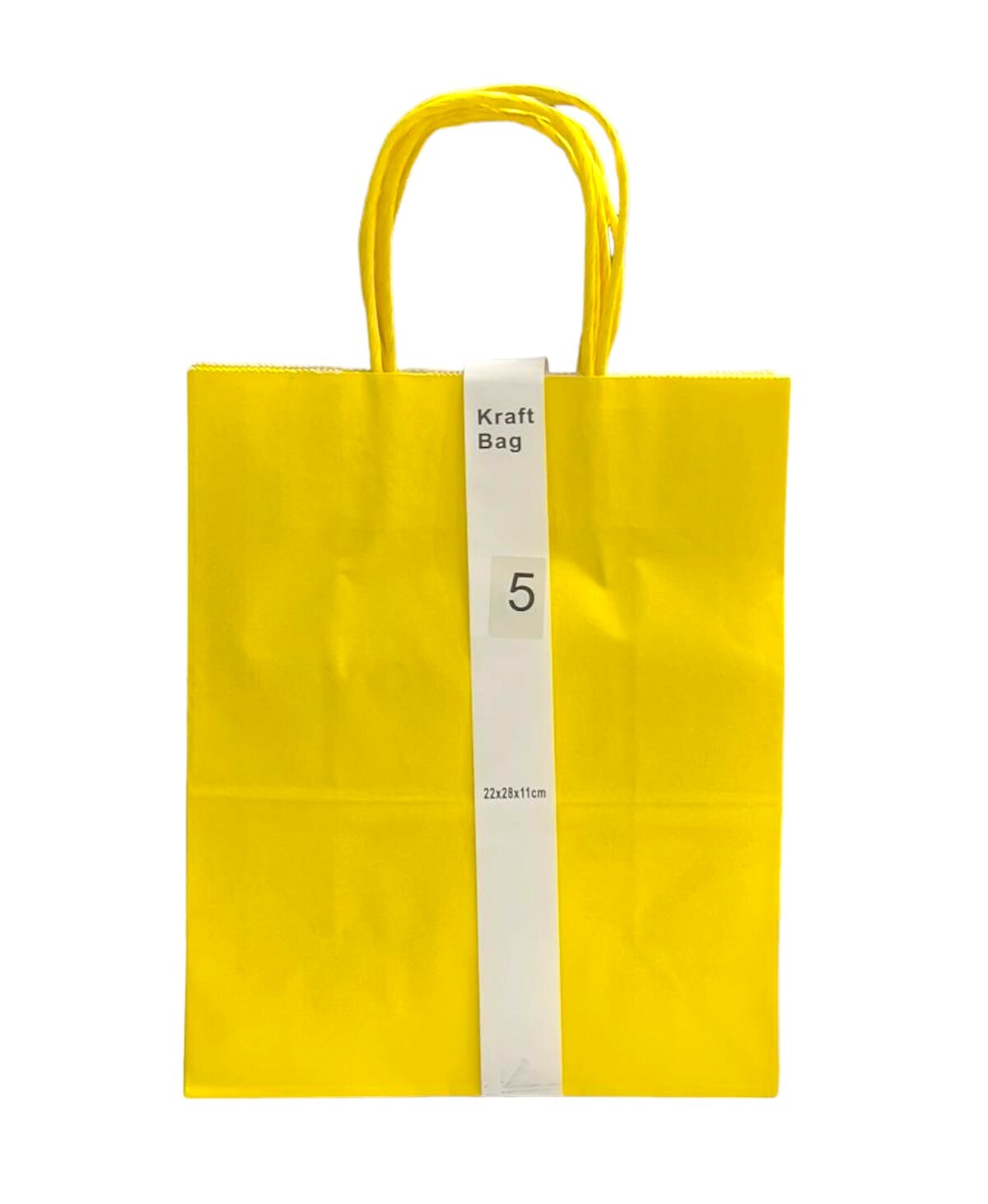 5 Pack Yellow Kraft Bag - 22cm x 28cm x 11cm