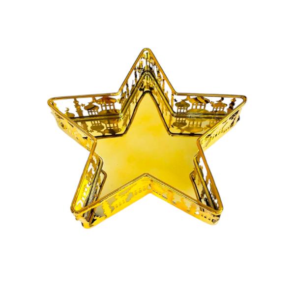 3 Set Of Ramadan Eid Gold Star Trays