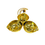 Load image into Gallery viewer, Ramadan &amp; Eid Gold Floral Design Tripple Bowl Serving Tray Stand
