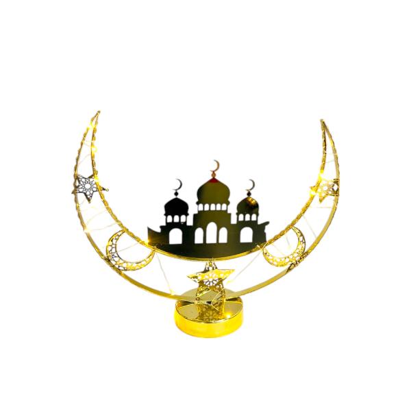 Gold Moon With Mosque Stand Table Decor