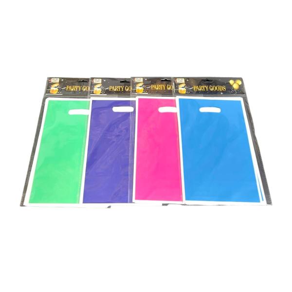 10 Pack Assorted Solid Colour Loot Bags - 16cm x 25cm