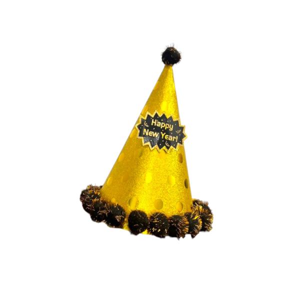 Gold Polka Dot NYE Top Hat - 24cm