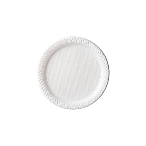 25 Pack White Reusable Snack Plate - 23cm