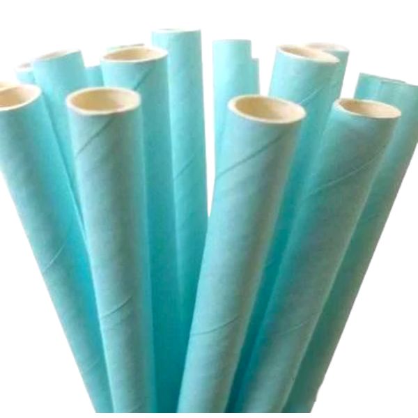 25 Pack Light Blue Jumbo Paper Straw - 23cm