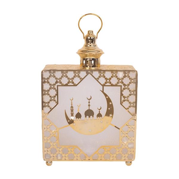 Gold Metal Led Eid Lantern - 22cm x 33cm