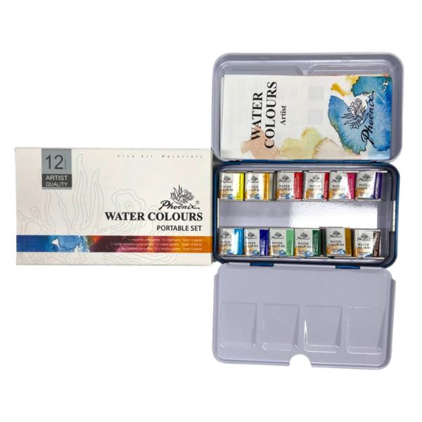 12 Pack Portable Water Colour Set