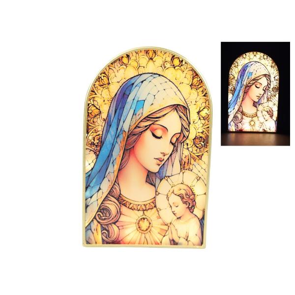 Mother Mary Light Up Plaque - 21cm