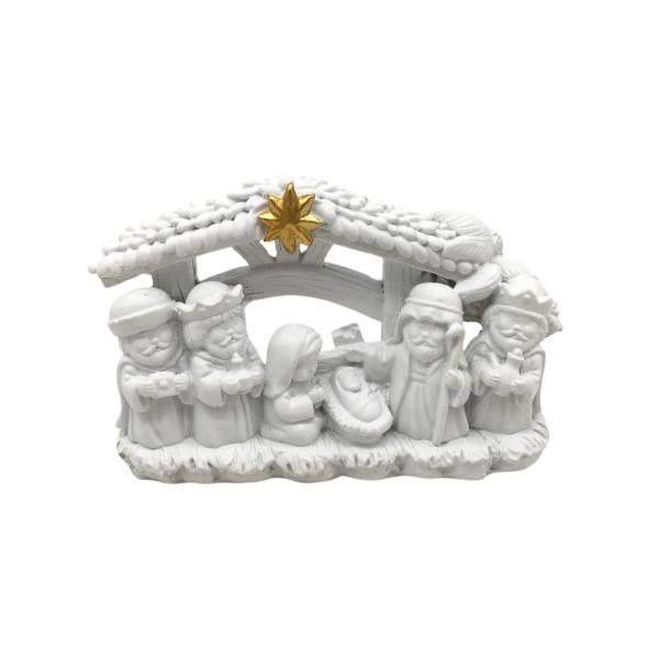 Small White Nativity Set - 15cm