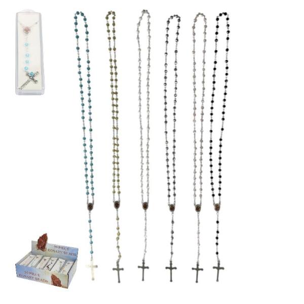 Roseary Beads With Cross - Assorted
