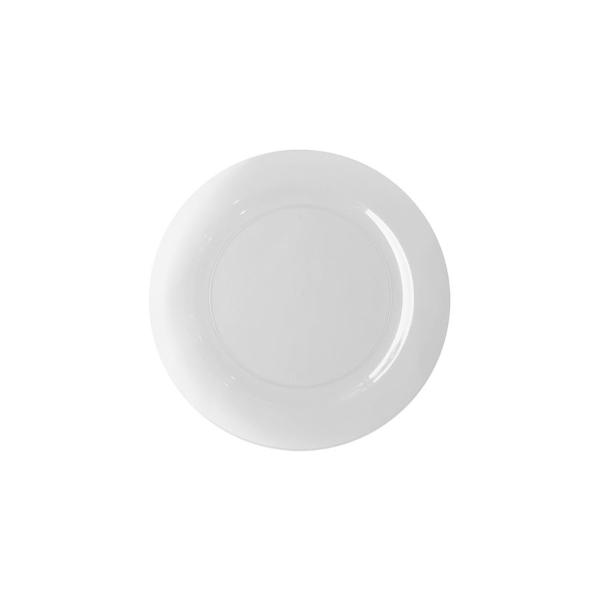12 Pack White Round Reusable Dinner Plate - 23cm