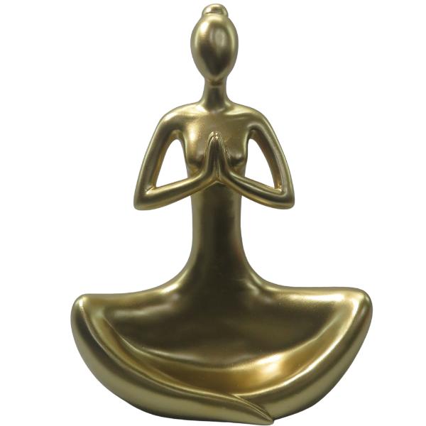 Large Gold Yoga Lady - 24cm x 32cm