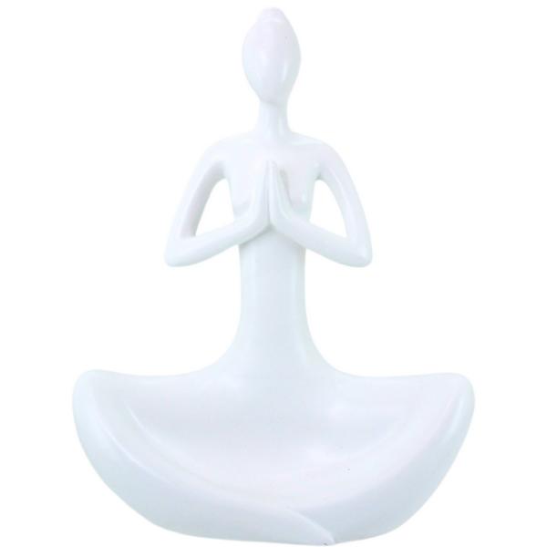 White Large Yoga Lady - 24cm x 32cm