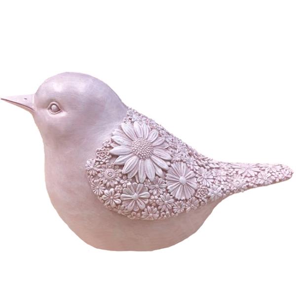 Pink Floral Bird - 16cm x 10cm