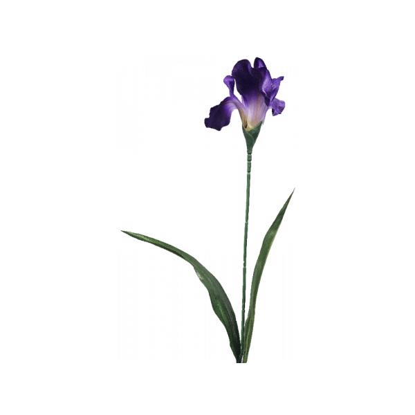 Purple Silk Iris Flower Stem - 43cm x 60cm x 11cm
