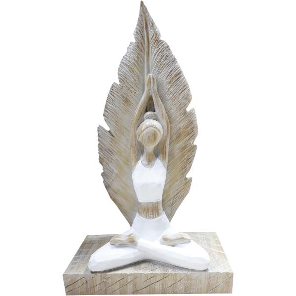 White Wood Asana Pose - 16cm x 26cm