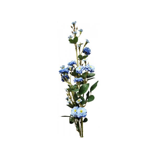Blue Silk Bruma Rose Spray - 20cm x 50cm x 4cm
