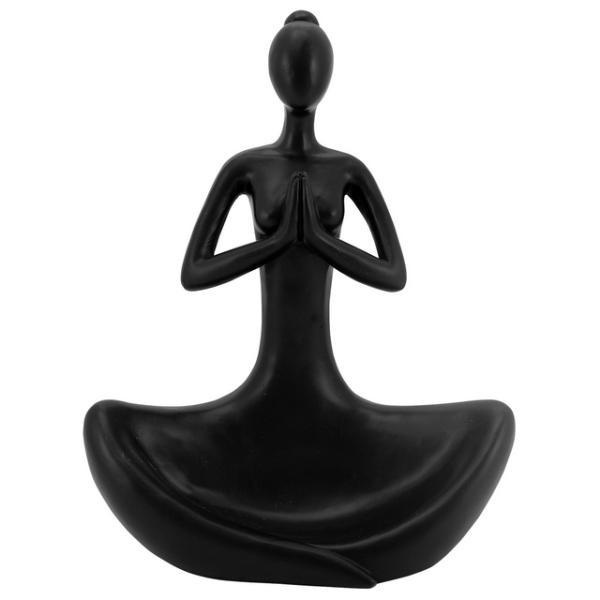 Matte Black Yoga Lady - 17cm x 24cm