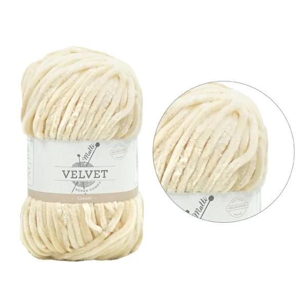 Cream Super Comfy Velvet Yarn - 100g