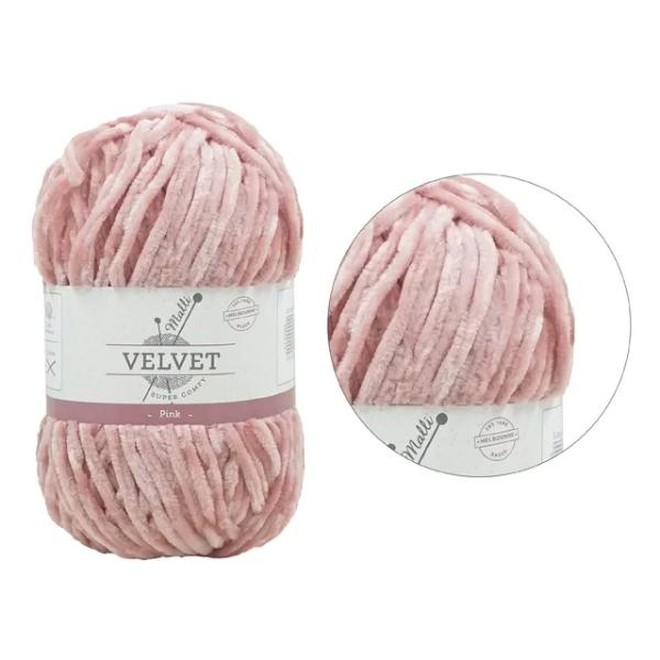 Pink Super Comfy Velvet Yarn - 100g