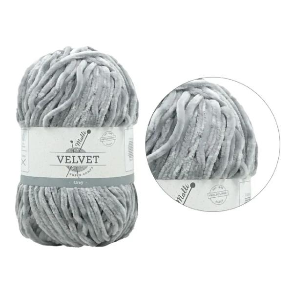 Grey Super Comfy Velvet Yarn - 100g