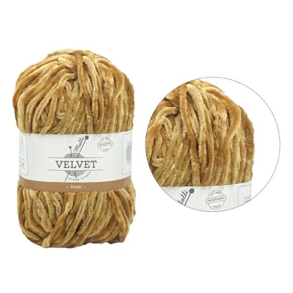 Khaki Super Comfy Velvet Yarn - 100g