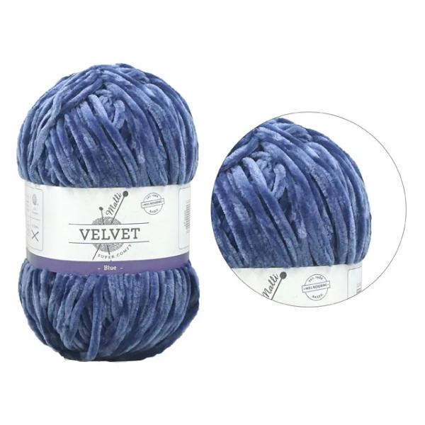 Blue Super Comfy Velvet Yarn - 100g