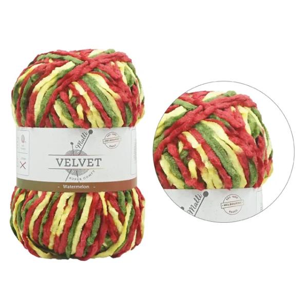 Super Comfy Velvet Mix Watermelon Yarn - 100g