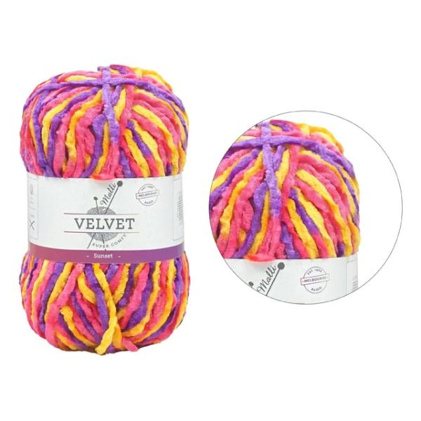 Super Comfy Velvet Mix Sunset Yarn - 100g