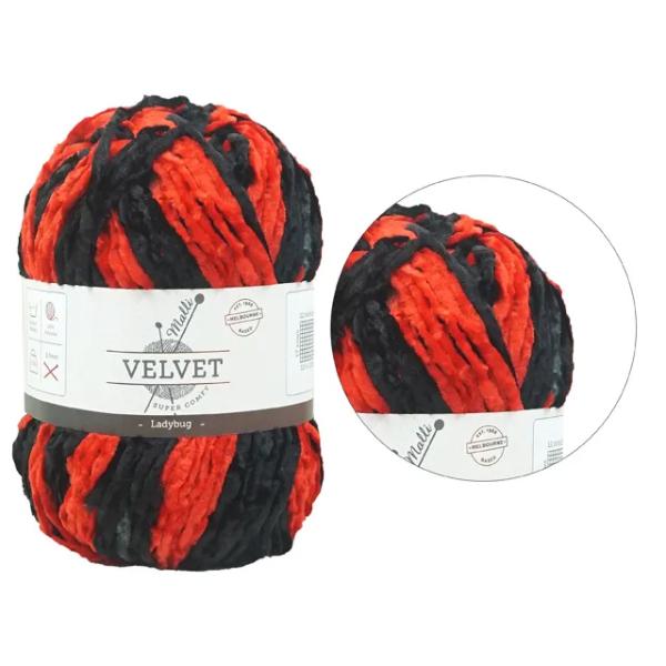 Super Comfy Velvet Mix Ladybug Yarn - 100g