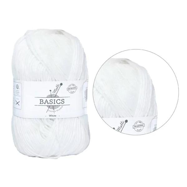 White Super Blend Basic Yarn - 100g
