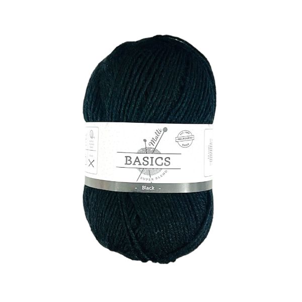 Black Basic Super Blend Yarn - 100g