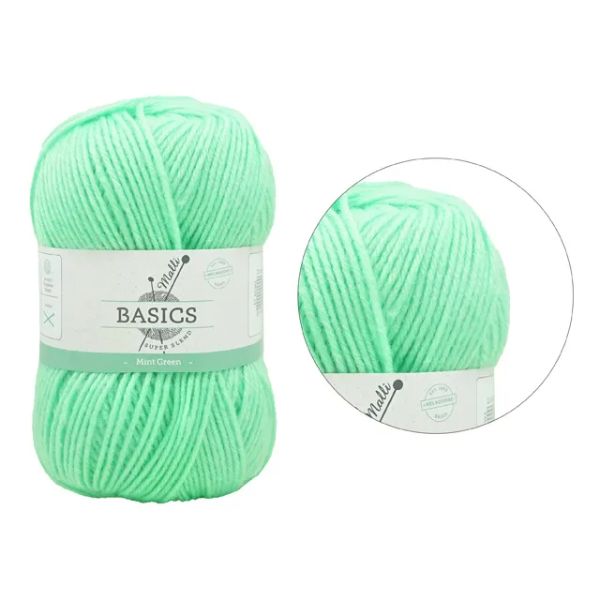 Mint Green Basic Super Blend Yarn - 100g