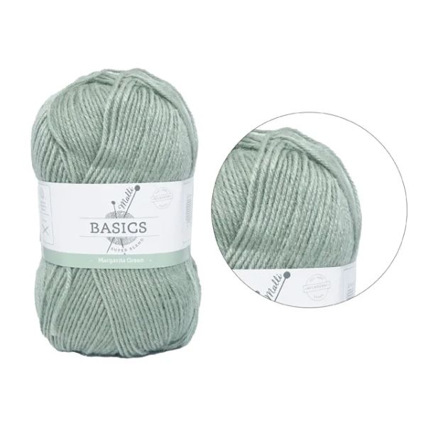 Margarita Green Basic Super Blend Yarn - 100g